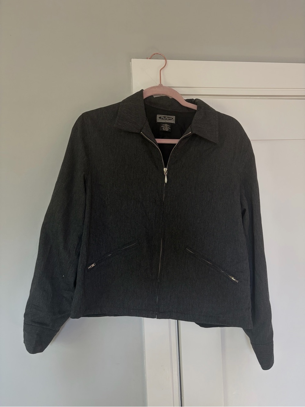 Vintage GAP Charcoal Grey Tailored Zip-Front Jacket